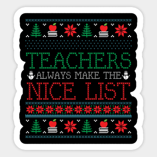 Funny Christmas Teacher Ugly Christmas Xmas Sticker